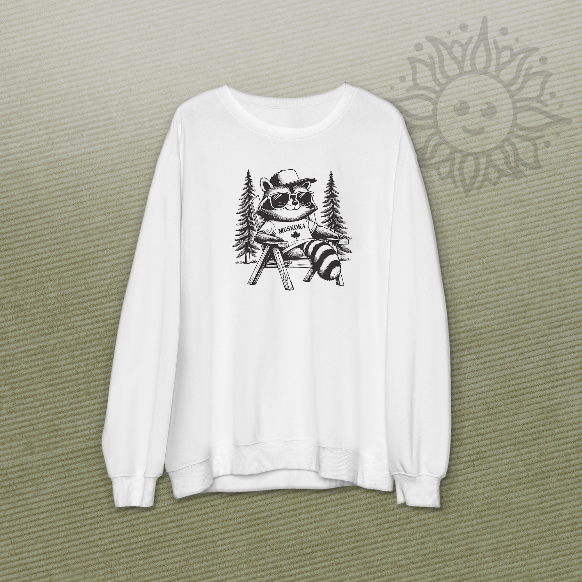 Adult Chill Raccoon Crew Neck Sweatshirt