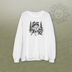 Adult Chill Raccoon Crew Neck Sweatshirt
