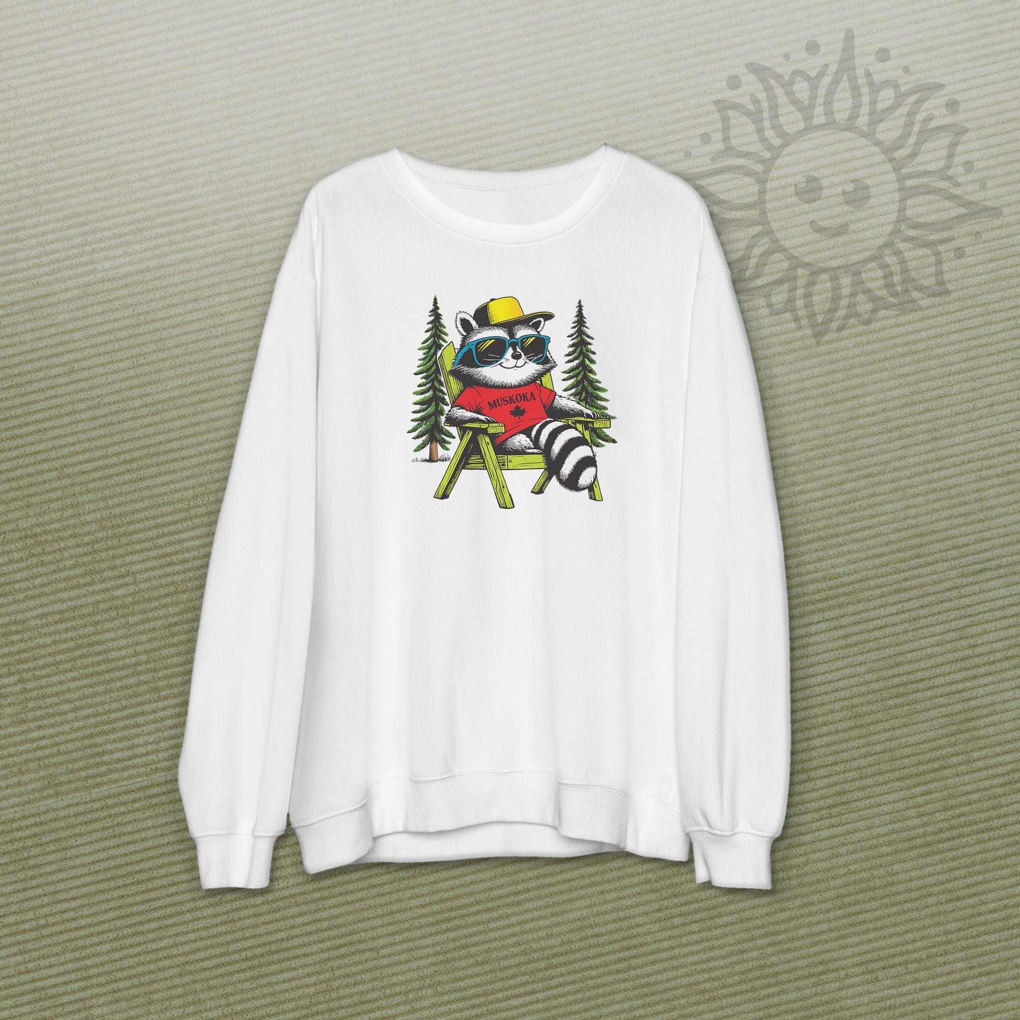 Adult Chill Raccoon Crew Neck Sweatshirt