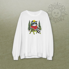 Adult Chill Raccoon Crew Neck Sweatshirt