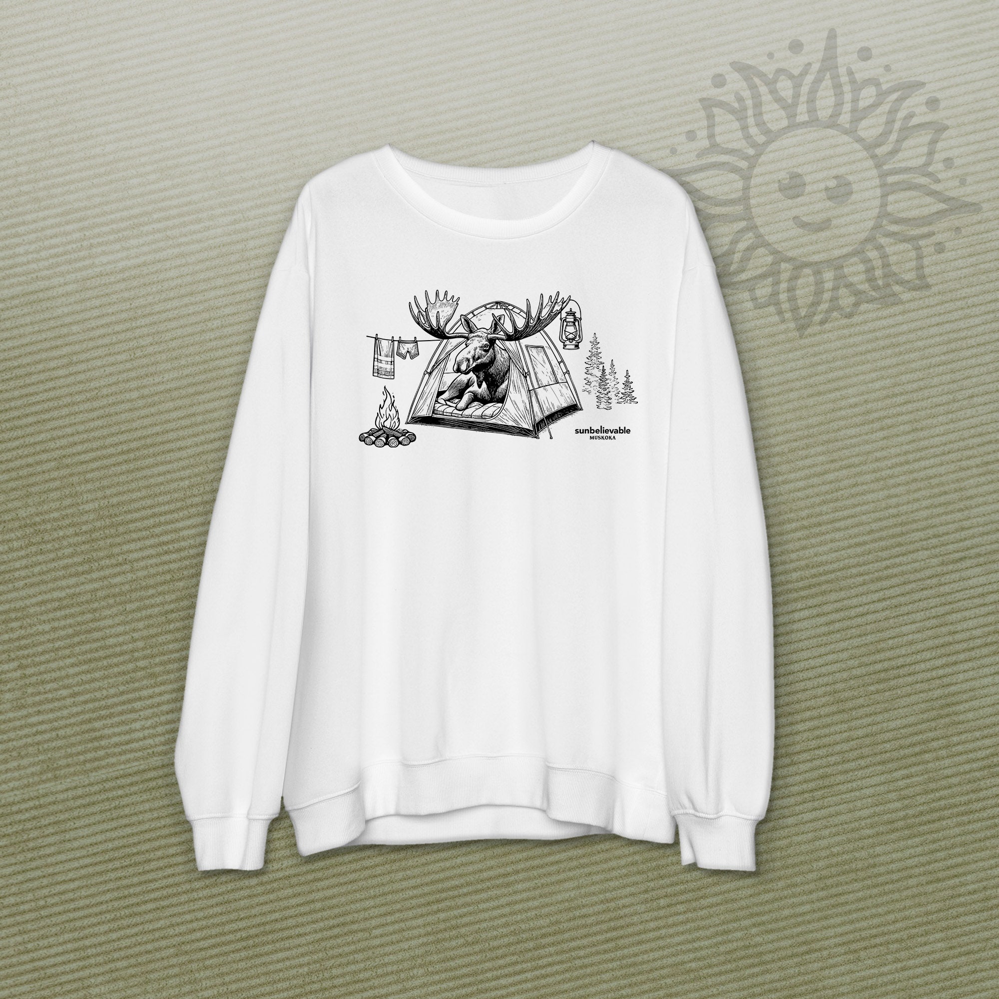 Camping Moose Crew Neck Sweatshirts