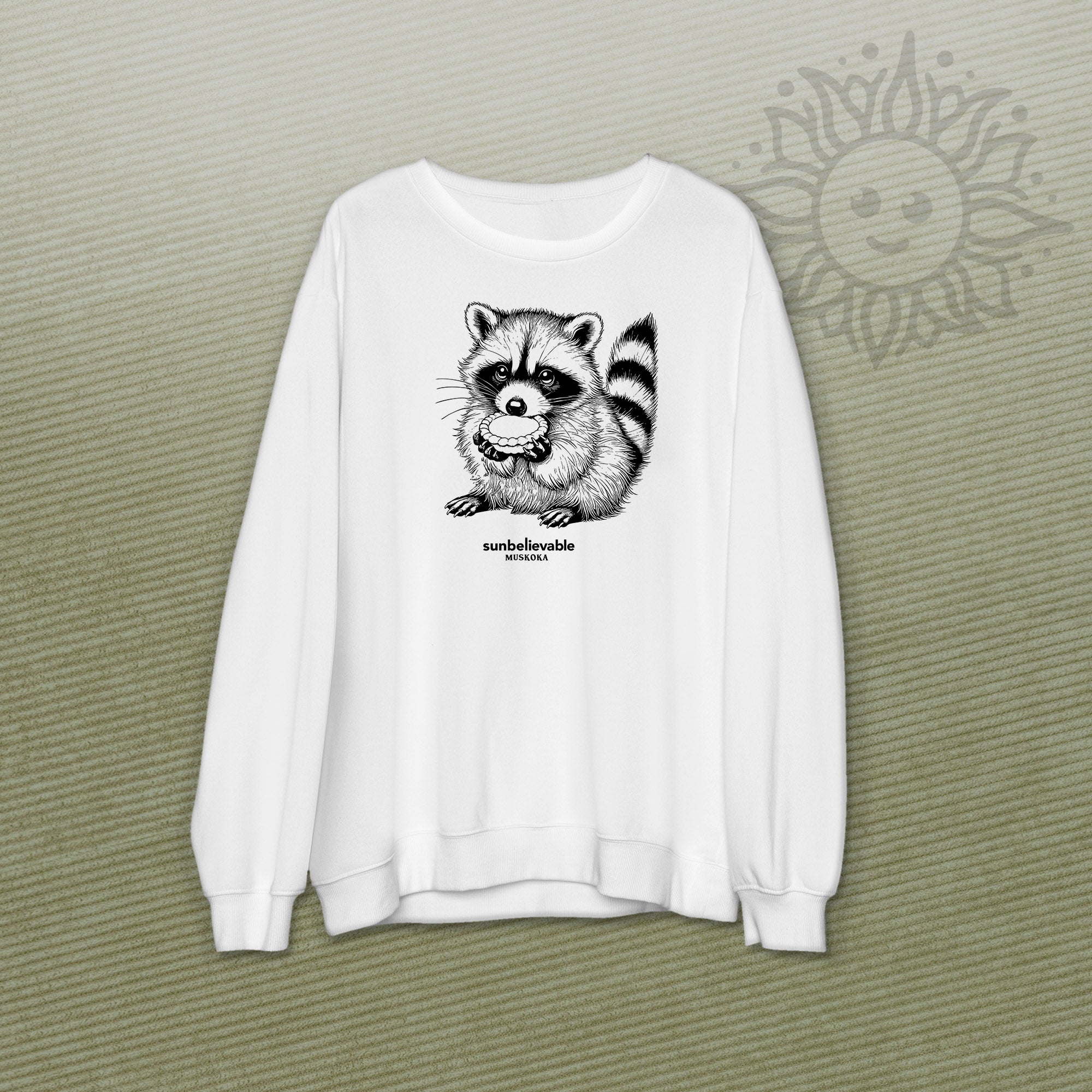 Sweet Raccoon Crew Neck Sweatshirts