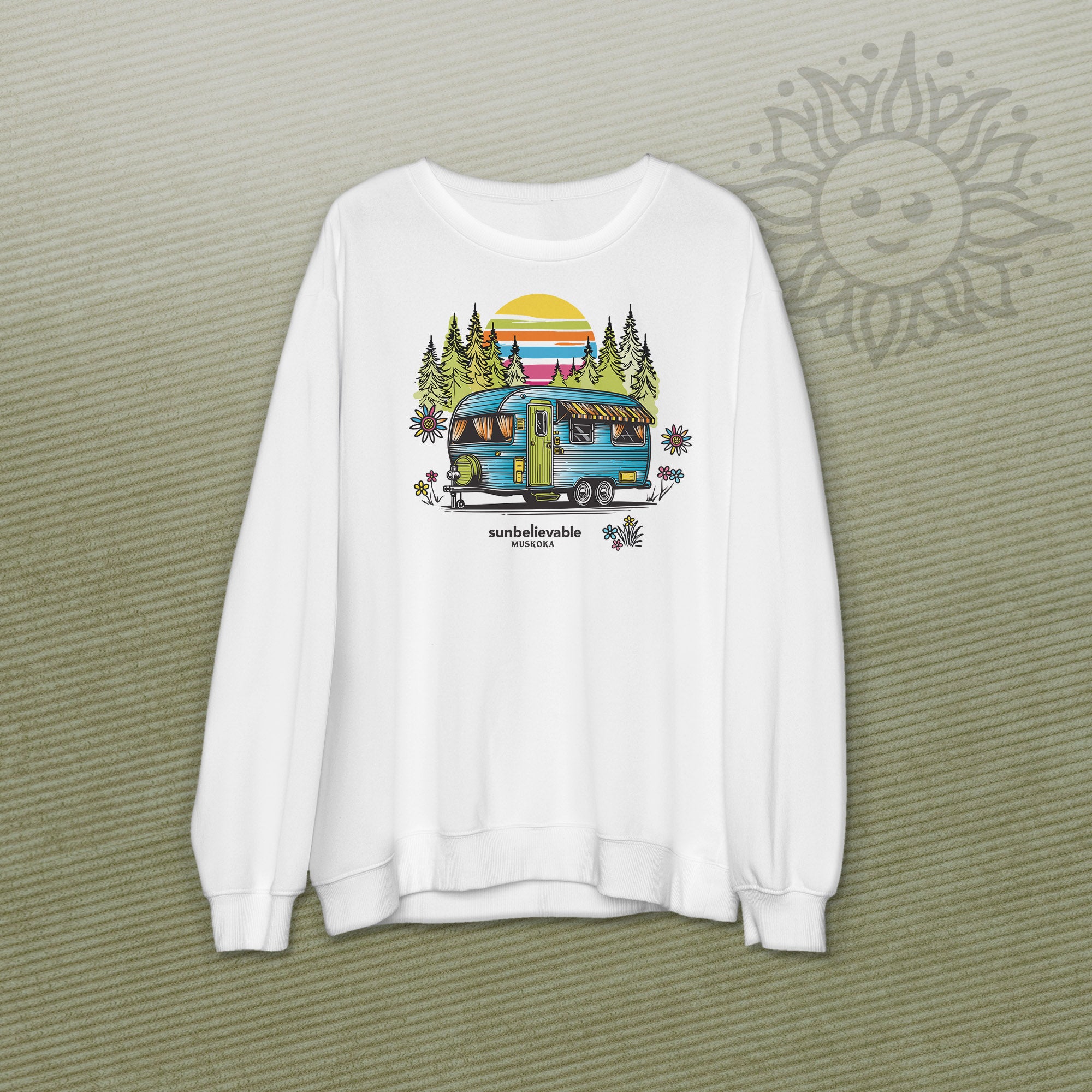 Retro Trailer Crew Neck Sweatshirts