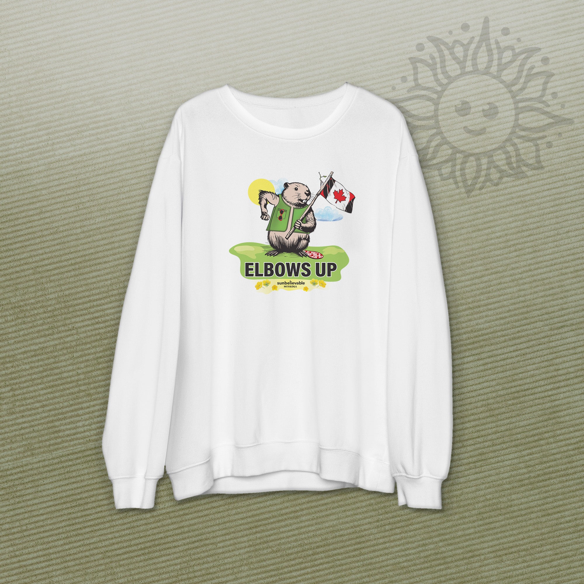 Elbows Up Crew Neck Sweatshirts