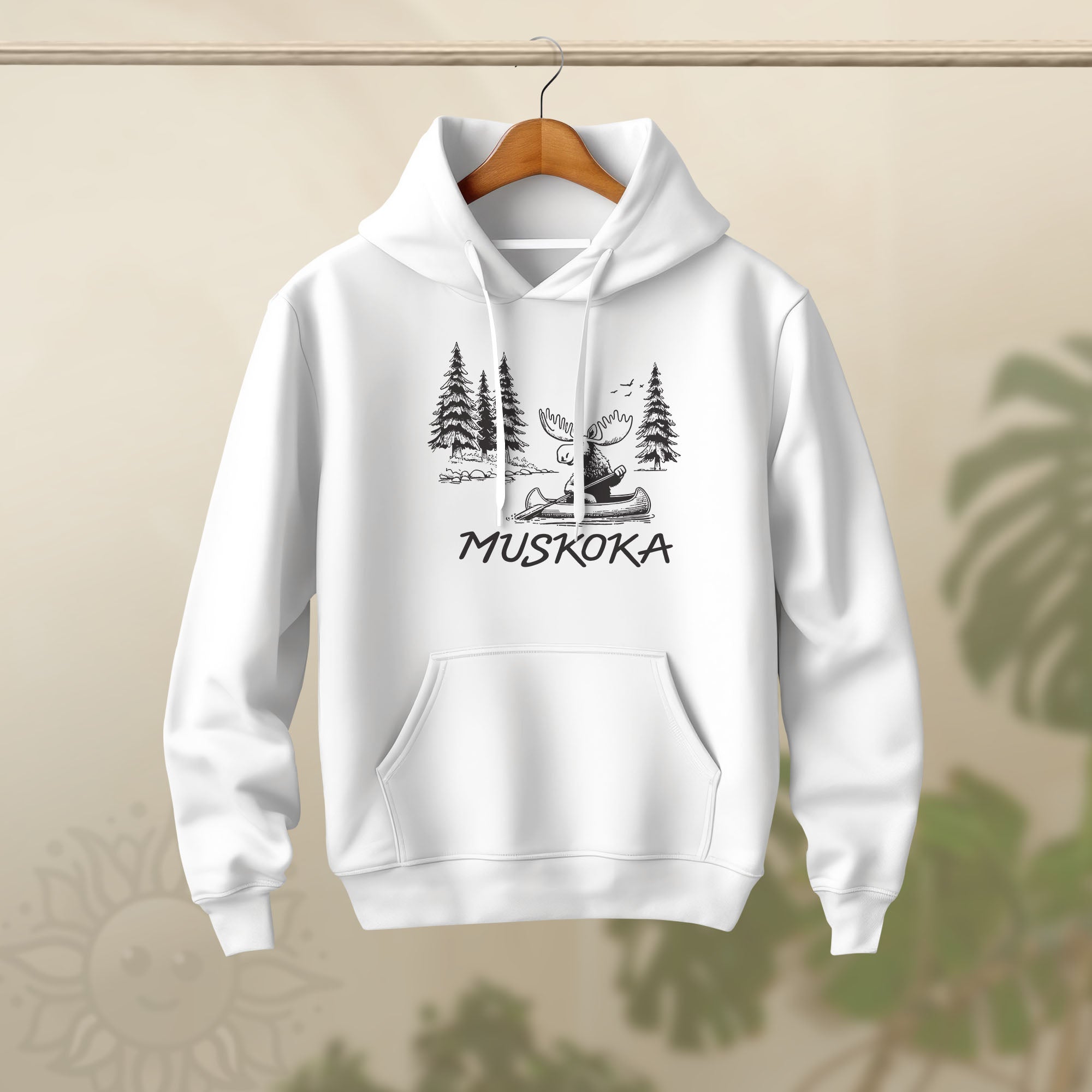 Adult Paddling Moose Hoodie