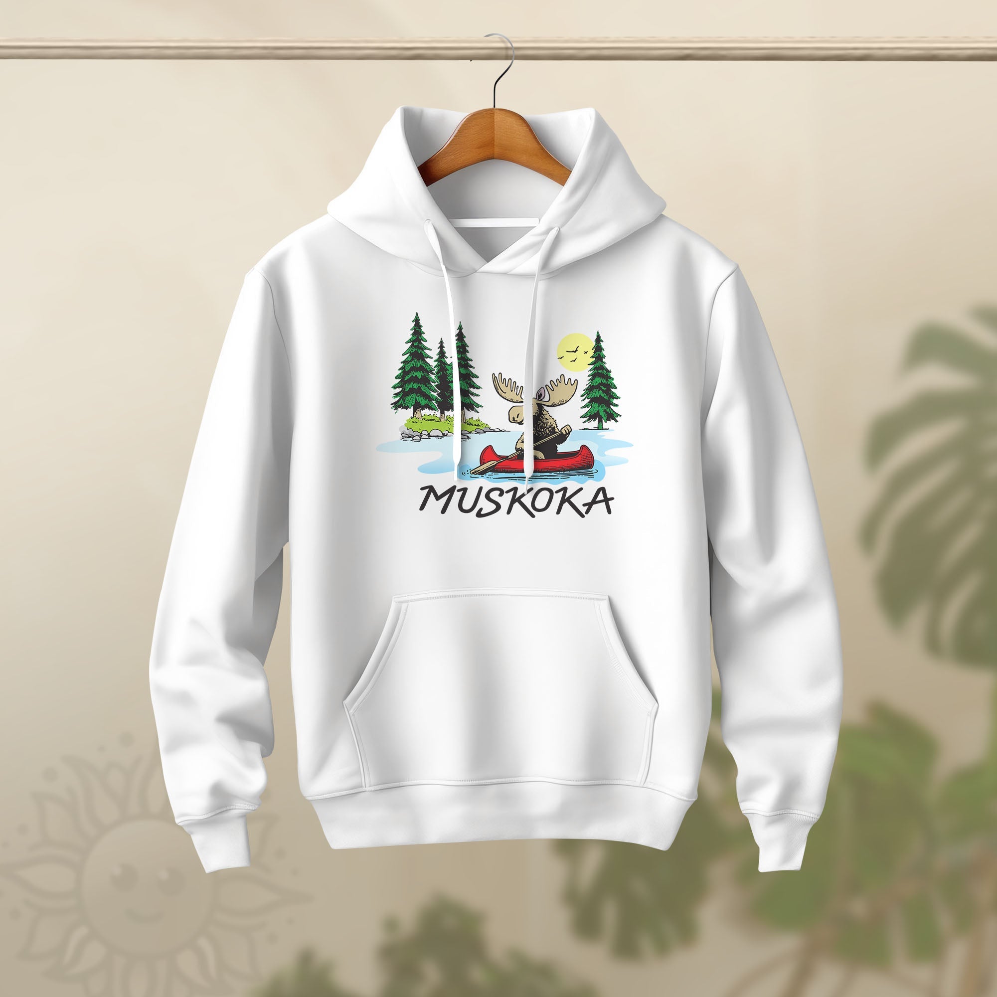 Adult Paddling Moose Hoodie
