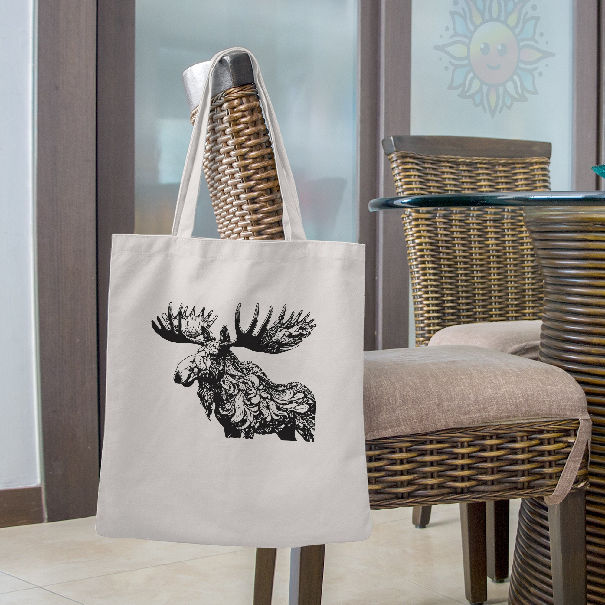 Pink Moose Tote Bags