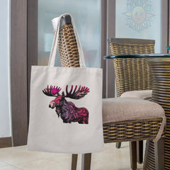 Pink Moose Tote Bags