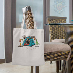 Camping Moose Tote Bags