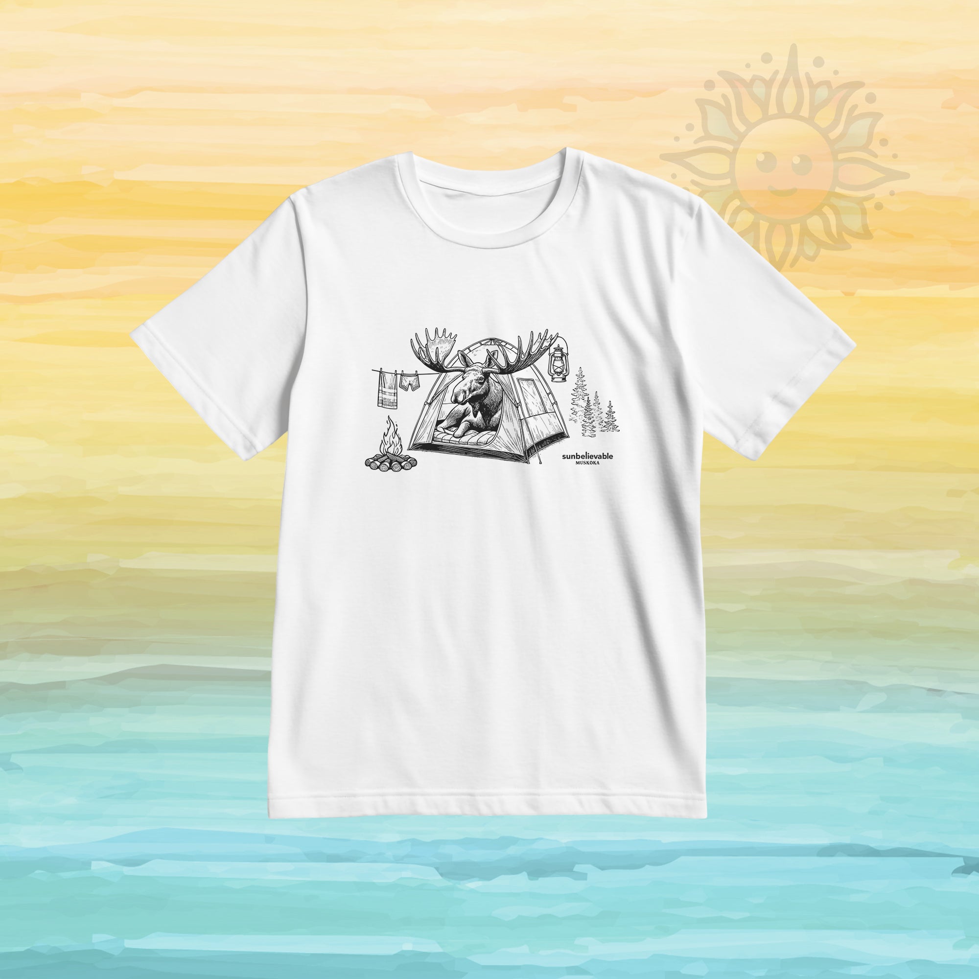 Youth Camping Moose T-Shirt