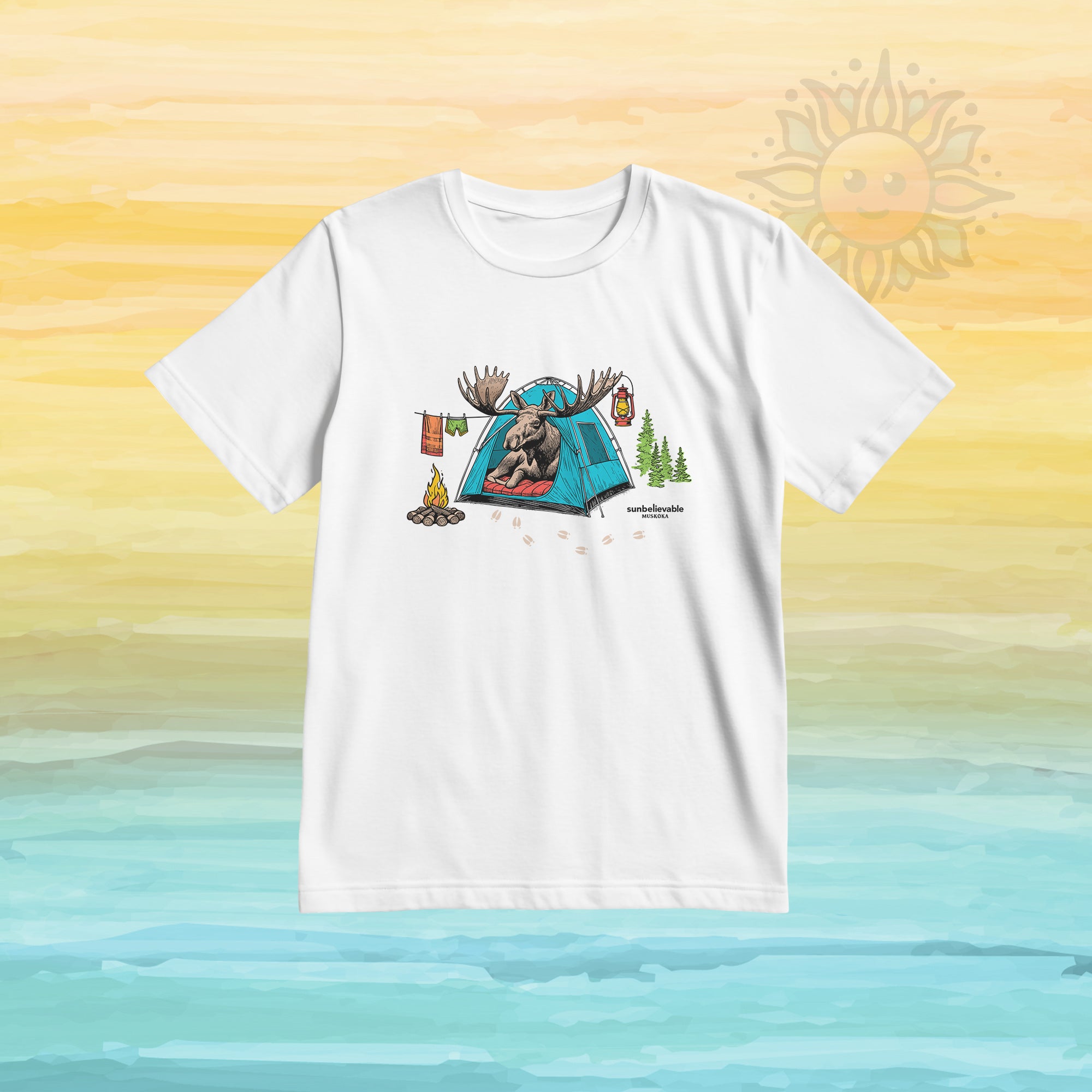 Youth Camping Moose T-Shirt