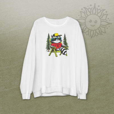 Adult Chill Raccoon Crew Neck Sweatshirt