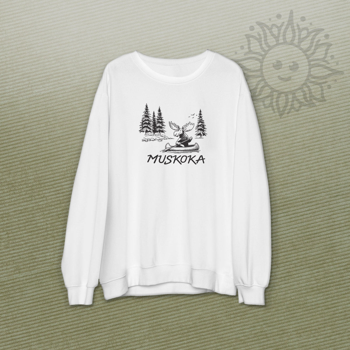 Adult Paddling Moose Crew Neck Sweatshirt