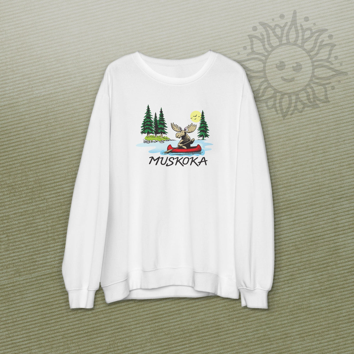 Adult Paddling Moose Crew Neck Sweatshirt
