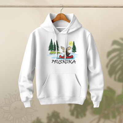 Adult Paddling Moose Hoodie