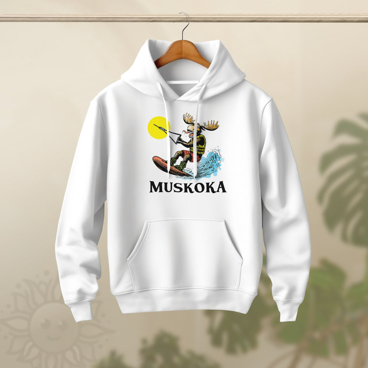 Adult Wakeboarding Moose Hoodie