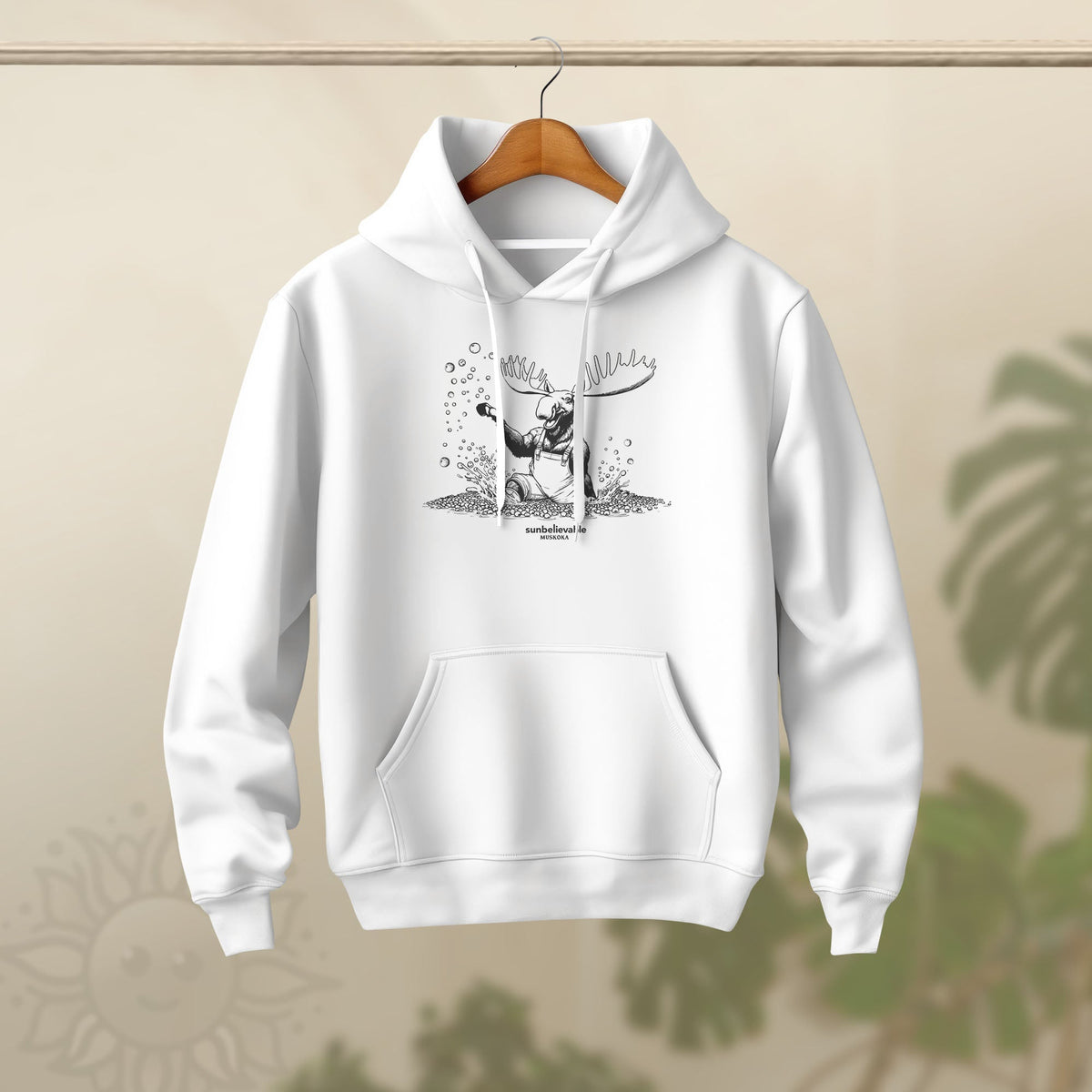 Adult Cranberry Moose Hoodie