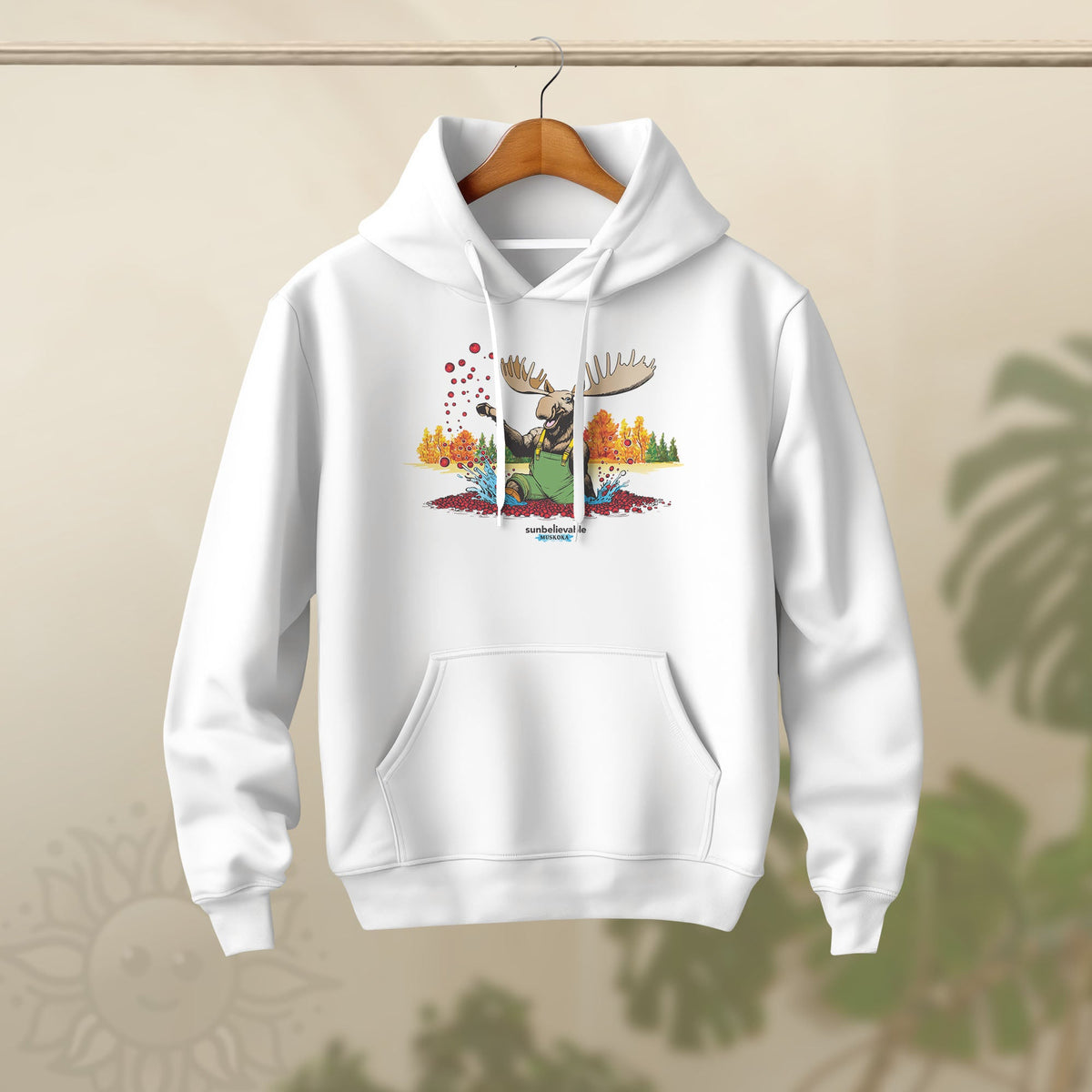 Adult Cranberry Moose Hoodie
