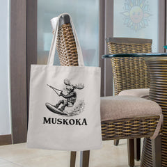 Wakeboarding Moose Tote Bags