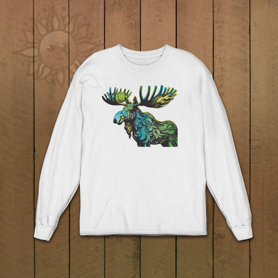 Adult Blue Moose Long Sleeve Tshirt