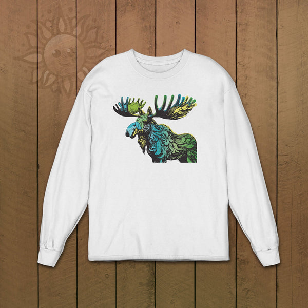Adult Blue Moose Long Sleeve Tshirt