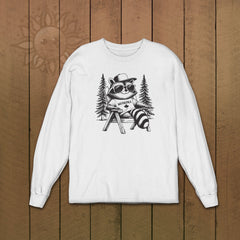 Adult Chill Raccoon Long Sleeve Tshirt