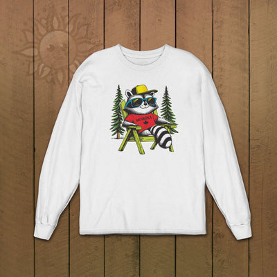 Adult Chill Raccoon Long Sleeve Tshirt