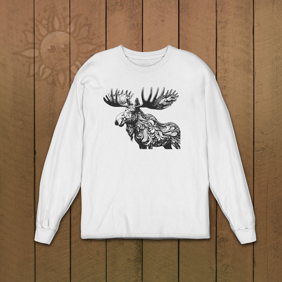 Adult Pink Moose Long Sleeve Tshirt
