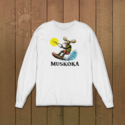 Adult Wakeboarding Moose Long Sleeve Tshirt