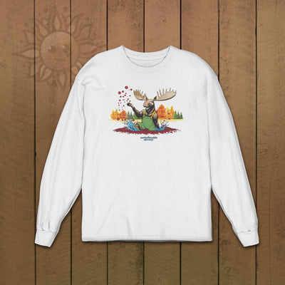 Adult Cranberry Moose Long Sleeve Tshirt