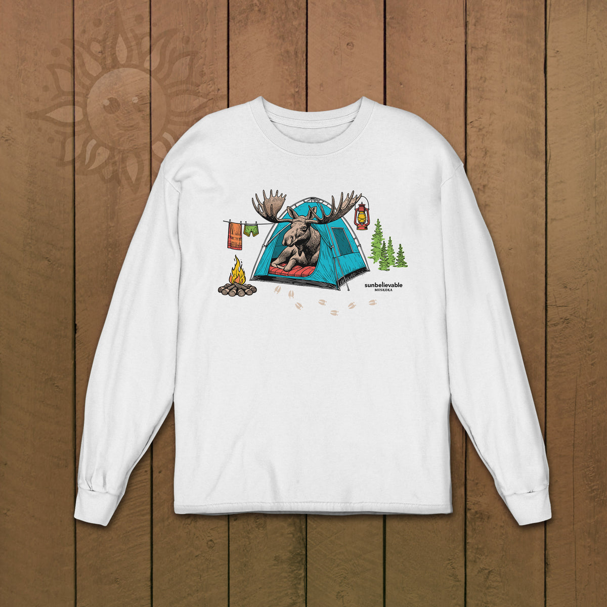 Camping Moose Long Sleeve Tshirt