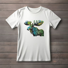 Adult Blue/Green Moose T-shirt