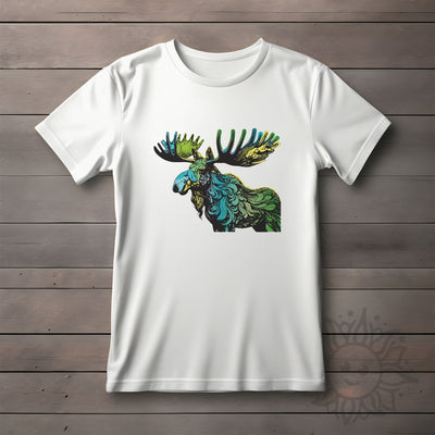 Adult Blue/Green Moose T-shirt