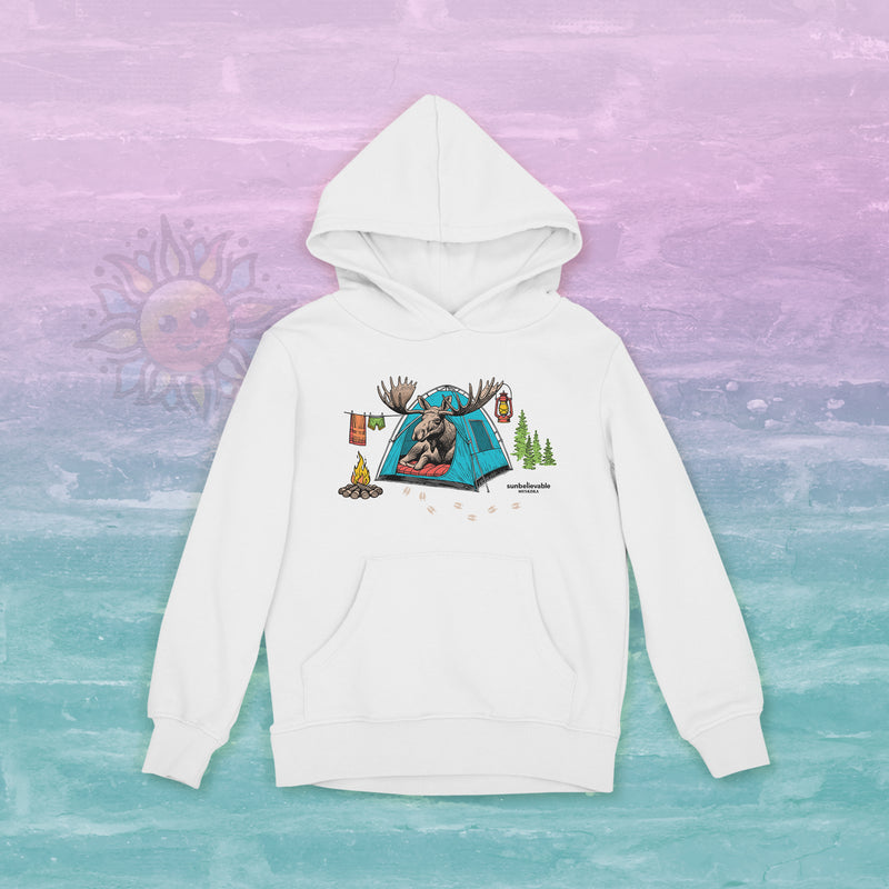 Youth Camping Moose Hoodie